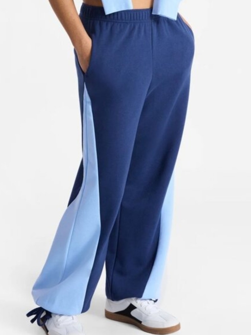 Women’s Two-Tone Navy & Light Blue Jogger Sweat Pants